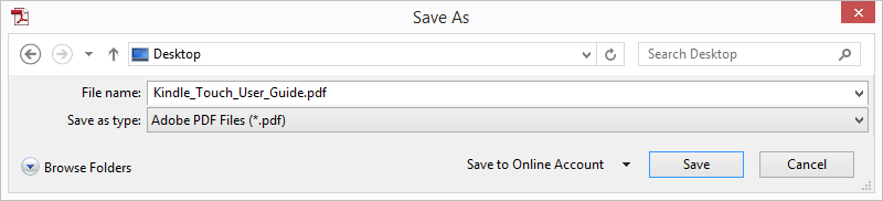 Reader Save As Dialog