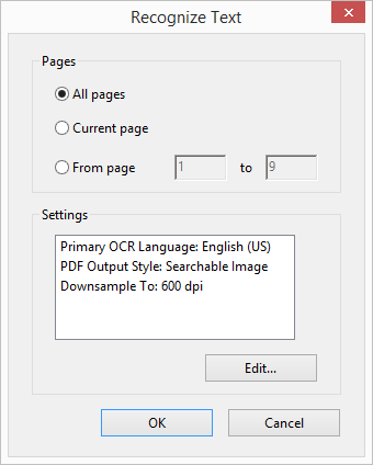 Acrobat Recognize Text