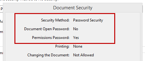 Acrobat Document Security Details