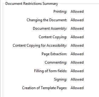 PDF Document Restrictions Removed