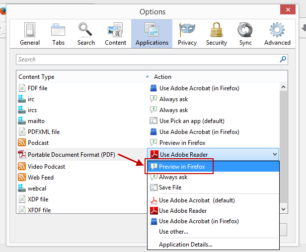 Preview PDF Firefox