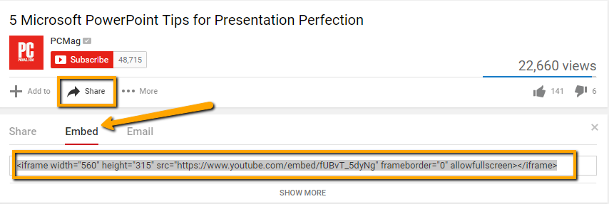how to embed a youtube video in powerpoint