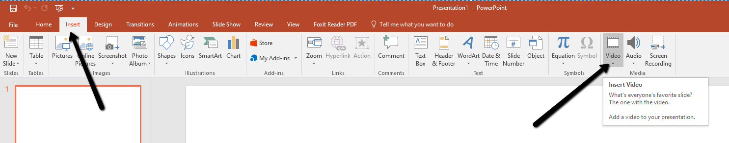 embed video in powerpoint
