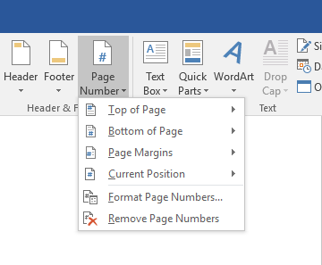 microsoft word different page numbers in footer