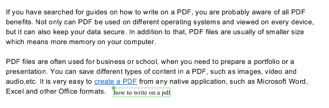 how to write on a pdf