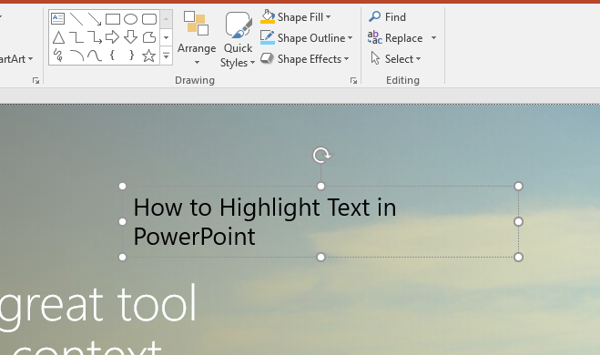 how to highlight text in powerpoint