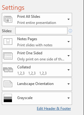 how to print powerpoint with notes