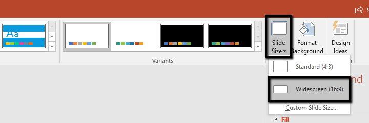 how to change slide size in powerpoint