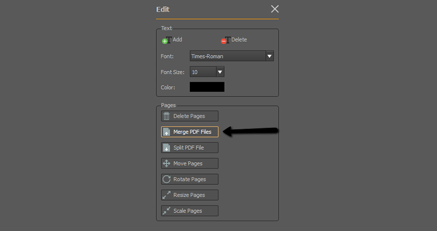 merge pdf pages into one file