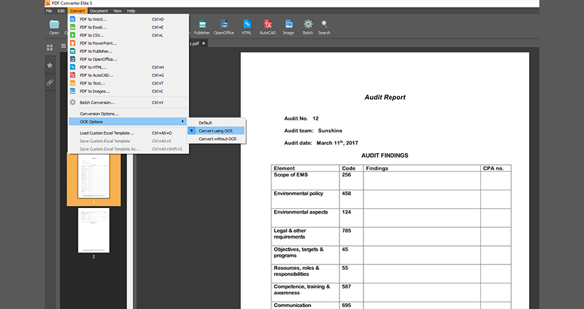 scanned pdf conversion