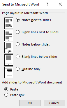 how to copy powerpoint slides into word