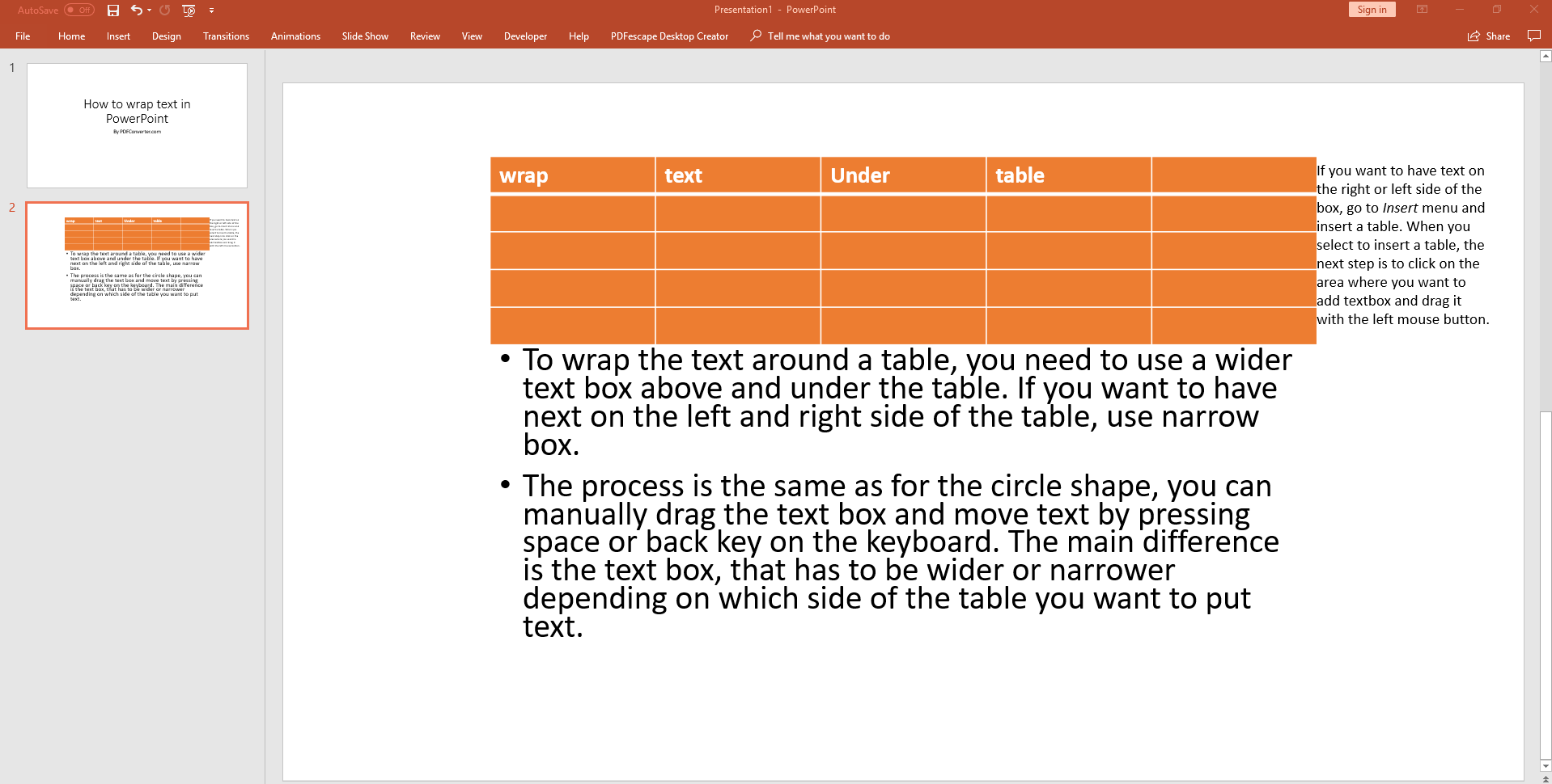 How To Wrap Text In Powerpoint Around Table Image Shape