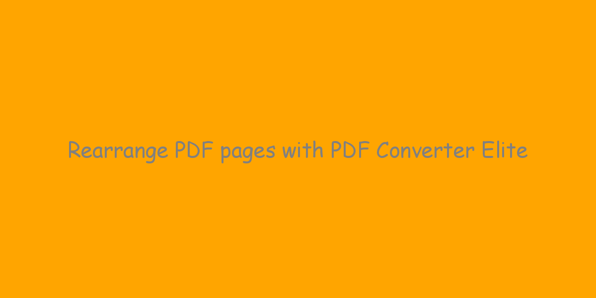 rearrange pdf pages