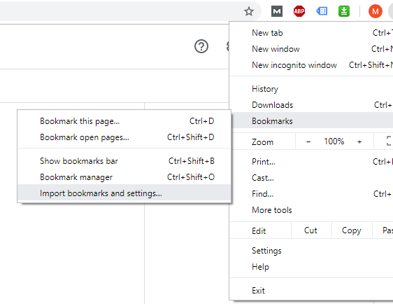 export chrome bookmarks