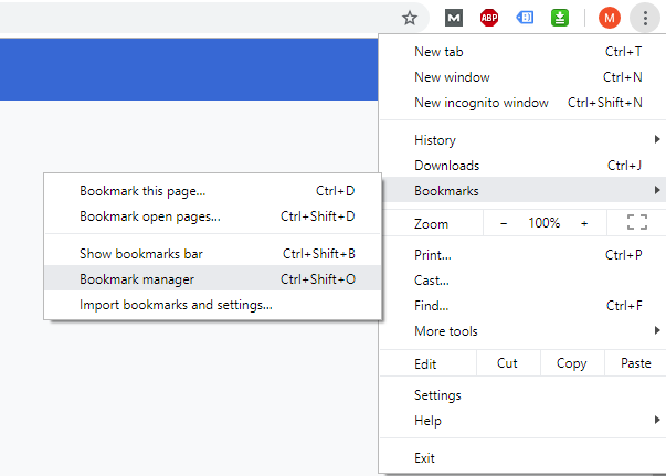 how to export chrome bookmarks